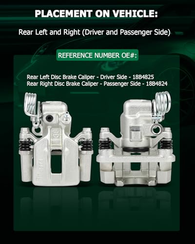 Image of SCITOO 18B4825 18B4824 Rear Left & Right Disc Brake Calipers Assembly w /Bracket For Ford For Mustang 1999-2004