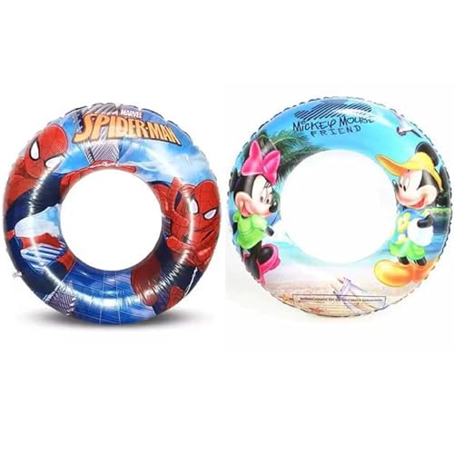 Image of Pack of 4 Inflatable Swimming Ring for Kids | Age 3 to 10 Years | Cute & Colorful Cartoon Design | Pool Float Tube for Summer Fun, Beach & Swimming Pool Use BY-SEKOY