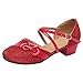 RMBLYfeiye Mädchen Tanzschuhe Prinzessin Schuhe Kinder Latein Schuhe mit Weiche Sohlen Kinder Bow-knot Glitzer Latein Tango Ballsaal Schuhe