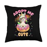 Adopt Me Pets Cute Cat Donut Unicorn Throw Pillow