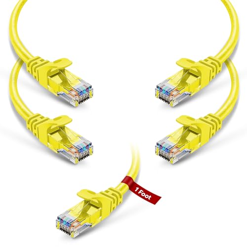 Câble Ethernet Cat6 NewYork Cables jaune lot de 5 cordons RJ45 3m pour réseau informatique local