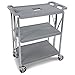 Carlisle SBC152123 3-Level Polymer Utility Cart w/ 350-lb Capacity, Flat Ledges