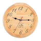 SUPVOX Reloj de Madera Redondo para Pared, Resistente Humedad y Alta Temperatura, Temporizador Decorativo para Sauna y Baño de Vapor, Accesorio Funcional para Sala de Sauna y Espacios