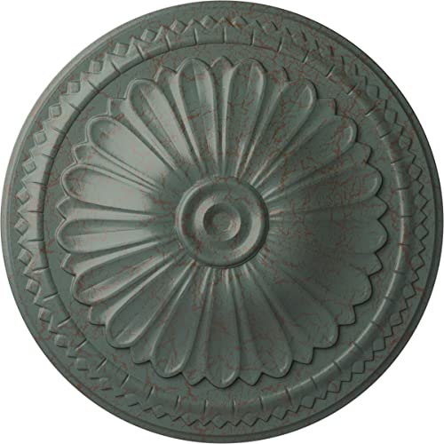 Ekena Millwork CM14AXCBC 15" x 1-3/4" Alexa Ceiling Medallion, Cloud Burst Crackle