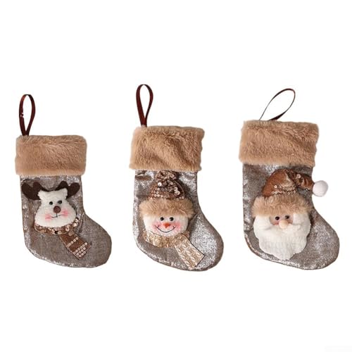 ative - Medias de Navidad para árbol de vacaciones, colgantes festivos con campanillas de viento, colgante vintage de temporada para accesorios de belén, calcetines de Navidad