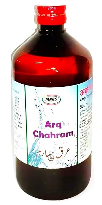 ARQ CHAHRAM (KASNI, MAKOH, GAOZABAN, BADYAN 500ml each pack of 3) comes with shandaar Rose Water