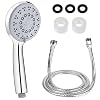 Rovtop Soffione Doccia + 1.5M Flessibile Doccia, 5 Funzioni Getti, Doccia Soffione Multifunzionale ad Alta Pressione, con Teflon e Guarnizioni