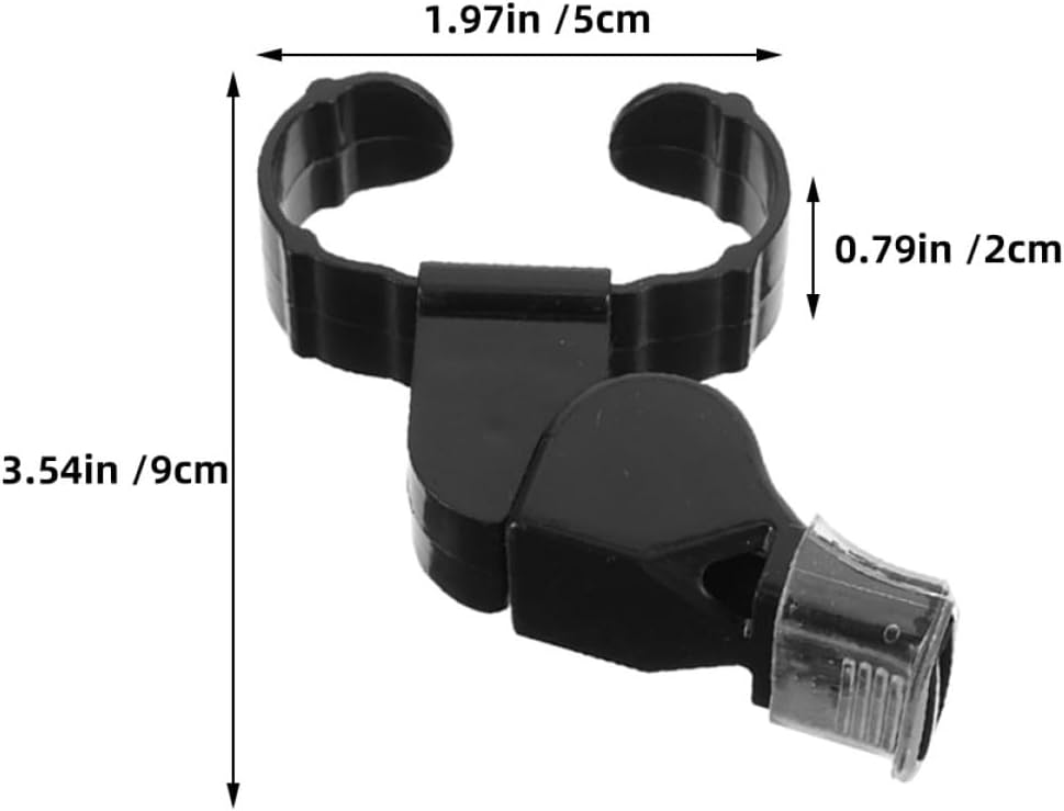 KESYOO Finger Sports Whistles 4 Pieces with Ring, Double Tone, Durable Plastic, Red and Black, Basketball and Football Whistle for Referees and Coaches, Team