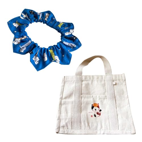 ねこ雑貨セット WithCatオリジナルバック&ねこ用首輪(シュシュタイプ)A
