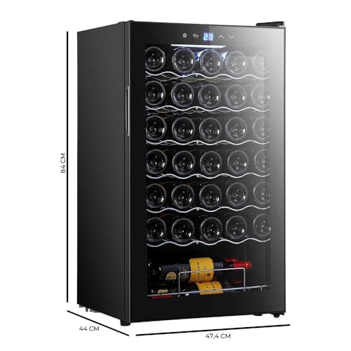Cecotec Vinoteca 34 botellas Bolero grandsommelier 34030 black compressor, 80 L, Enfriamiento por compresor, Temperatura regulable de 5 a 18ºC, Control táctil, Display, LED interior. - imagen 2