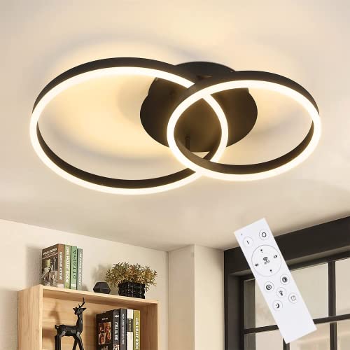 Plafonnier LED salon noir de 59cm pour en finir avec l'éclairage trop agressif