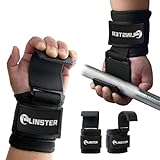 LINSTER ウェイトリフティングフック (ペア)、幅 9cm のネオプレンパッド付き高耐久リフティングリストストラップ、デッドリフト、パワーリフティング、懸垂用のハンドグリップサポート、男性と女性用のウェイトリフティングジムグローブ
