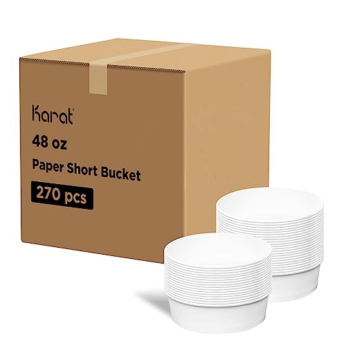 Karat FP-PSB48 48 oz. Paper Short Buckets (Case of 270)