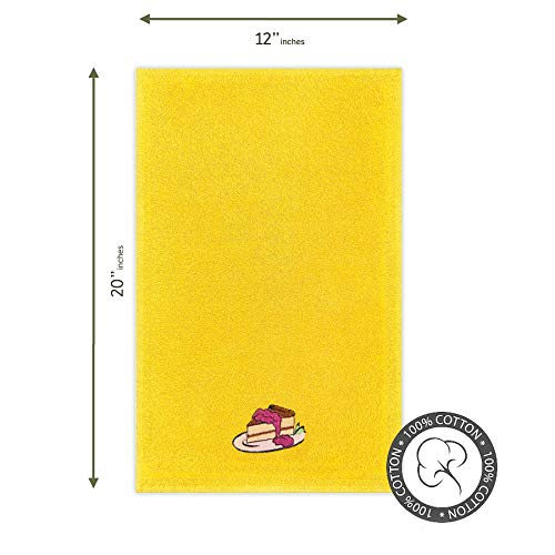 Istowel Decorative Kitchen Towels And Dishcloths Sets - 12" X 20" Cotton Terry Dish Towels For Drying Dishes And Blotting Spills - Cupcake Themed Embroidery For Your Kitchen Decor #TOP5