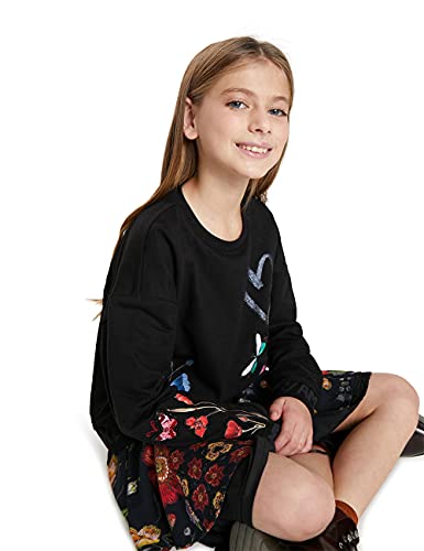 Desigual Felpa Alicia Maglia di Tuta, Nero, 5-6