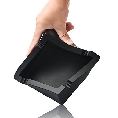 Oilp Large Cigar Ashtrays For Men,Big Ashtrays For Cigarettes Outdoor,Dual-Use Cigarettes Cigar Rest Unbreakable Silicone Ashtray For Outdoor Indoor Home Decor Modern Ashtray (Navy Blue) #TOP4