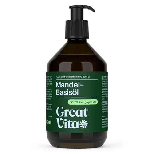 VitaFeel Mandel Basisöl, 1er Pack (1 x 500 ml) vegan, gentechnikfrei, ideal zur Haut- und Haarpflege, für Aromatherapie & als Basisöl für Massageöle oder Naturkosmetik