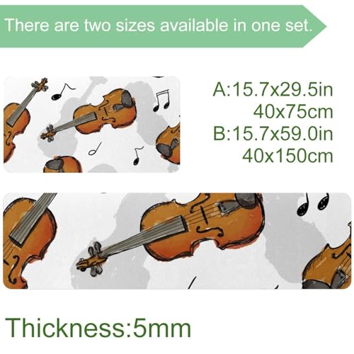 Alfombrillas de cocina de violín: juego de 2 tapetes absorbentes 4