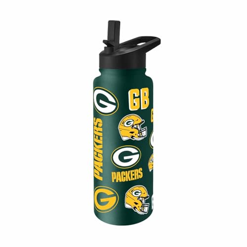 Green Bay Packers NFL 34oz Quencher Insulated Water Bottle Straw Lid
