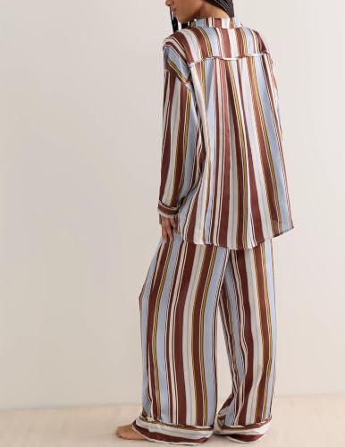 Image of Women Satin Pajama Sets Floral Silk Pajamas Pj Set