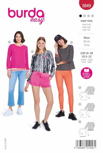 Burda Schnittmuster, 5849, Bluse [Damen, Gr. 34-48] Level 1 super easy