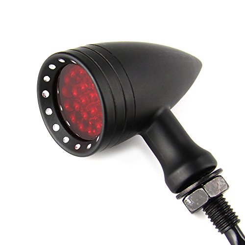 image for Oumurs 1 Pair Universal 20 LEDs Motorcycle Red Bullet Brake Stop Runni