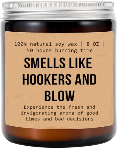 Smells Like Hookers and Blow Candle - Adult Humor - Gift Custom Candle - Friendship Candle - Custom Candle - Funny Gifts - Snarky Candle, 8oz, Lavender