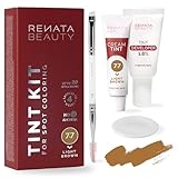 RB RENATA BEAUTY Tint Kit – Cream Hair Dye Kit with Developer and Application Brush for Spot Coloring - Covers Gray Hairs, Smudge-Proof, Long-Lasting Up to 4 Weeks, 20 Applications [Light Brown]
