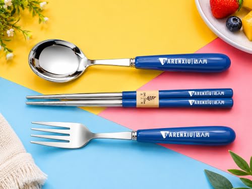 Image of Stainless Steel Cutlery Set, 3-Piece | Spoon, Fork, Chopsticks