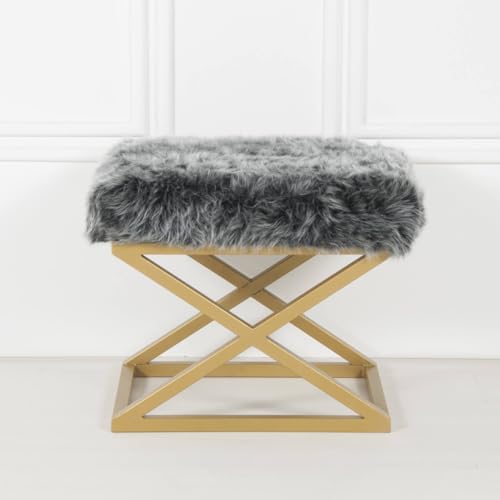 Pouf rectangulaire gris pour ajouter un siège au salon