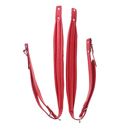 Juego de 2pcs Correa de Hombro de Cuero de PU para Acordeón de Bajo 16-120 - rojo