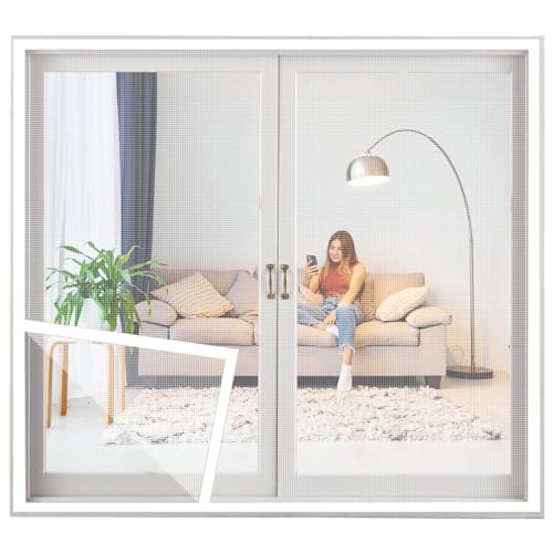 Fiberglass Fly Net with Tape Fly Screen Insect Protection Mosquito Protection 115x110cm White