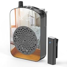 【Unique Wireless Voice Amplifier with Lapel Mic, Charging & Storage】Say goodbye to tangled wires and discomfort. This sleek, lightweight wireless mic offers clear, stable sound anytime—ideal for teaching, tours, presentations, and outdoor use. The bu...