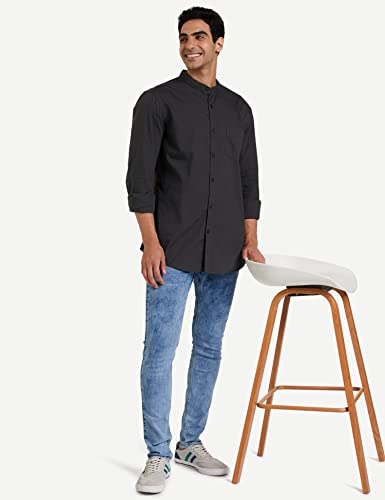 Image of Amazon Brand - Symbol Men Cotton Solid Full Sleeve Casual Shirt (Available in Plus Size) Regular Fit