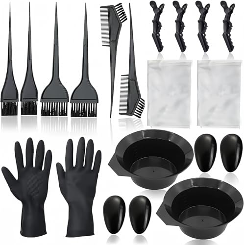 NOUSV Conjunto de 20 peças de pincel e tigela de tintura de cabelo, kit de coloração de cabelo, bran