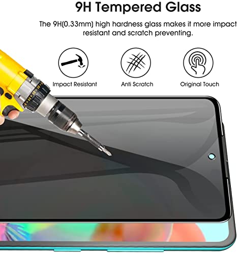[2 Pack] Privacy Screen Protector For Samsung Galaxy S20 Fe/ A51/ A52/ A53 (4G/5G), [Not Support Fingerprint Unlock] Anti Spy Full Coverage Anti Scratch Tempered Glass Film For Galaxy S20 Fe/ A53/ A52/ A51 6.5 Inch (Black) #TOP4