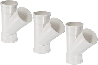 PATIKIL 3" Wye Pipe Fitting, Y-Shape Splitter Duct Hose Connector for Drain Tubes, Drip Systems, White