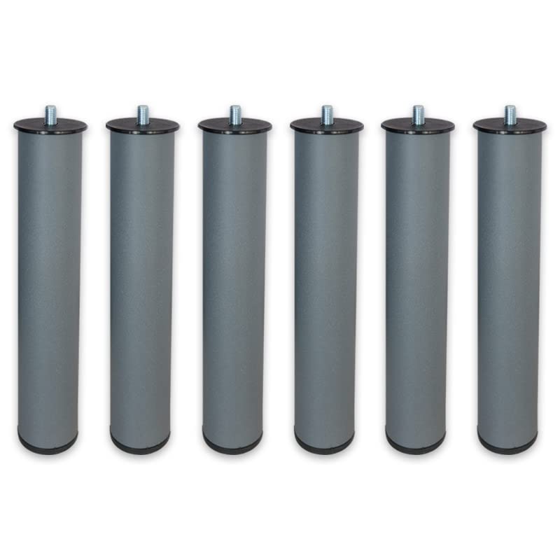 Ventadecolchones - Patas para Bases y Somieres - Metálicas con Sistema Antirruido - con Tornillo 10 mm - Juego de 6 Patas