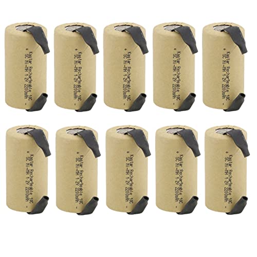 Kastar 10-Pack Nickel Metal Hydride (Ni-MH) Rechargeable Paper Wrapped Sub C SC Cell 1.2V 2200mAh...