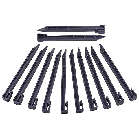 Landscape Anchoring Spikes, 20PCS 10 Inch Spiral Plastic Landscape Spikes,Nylon Landscape Anchoring Spikes for Garden Lawn Yard,PaverEdging,Weed Barrier,Artificial Turf (20, Black) Cover