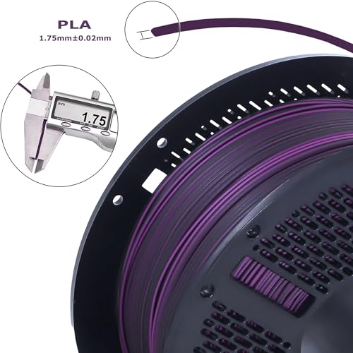 Image of PLA Float Color 3D Printer Filament, Dual-Color Flow Effect Across Smooth Surfaces,1.75mm,1kg(2.2 lbs) Best Suited for Large, Smooth-Surface Models (Purple-Black)