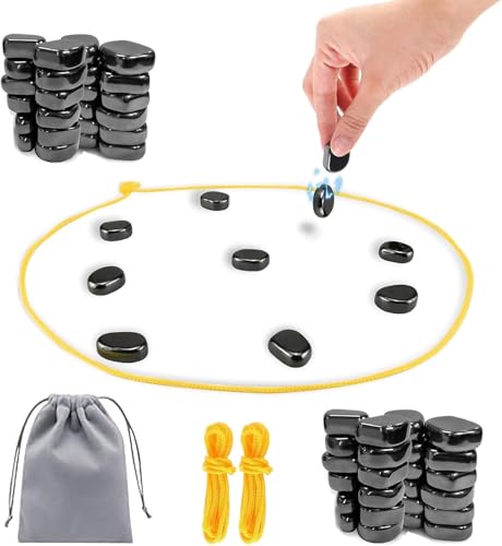 Image of Magnetic Sizzle Game | 24 Magnetic Chess Stones Strategy Board Game | Educational Brain Teaser Puzzle Toy | Portable Travel Family Game | Montessori Learning Fun Game for Boys Girls & Family