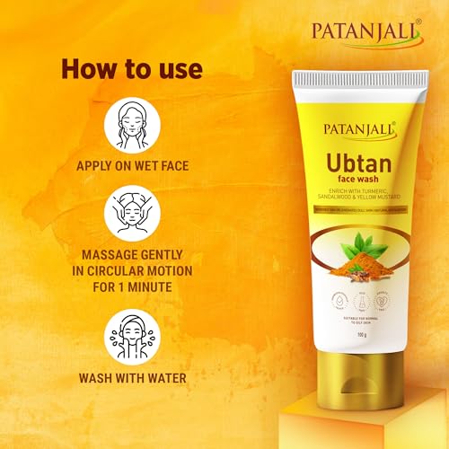 Image of Patanjali Glow Boost Ubtan Face Wash 100g - Natural Herbal Brightening Face Cleanser | Suitable for All Skin Types | For Men & Women | For Daily Use