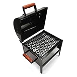 Churrasqueira a Bafo Portátil com Tampa Compacta Material Resistente para Pescaria Viagens Camping