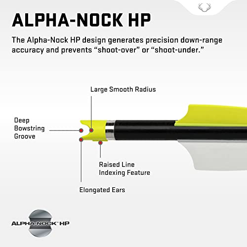 Tenpoint Alpha-Nock Hp, Yellow - Pack Of 12 - Weight: 27 Grains - Helps Prevent Shoot Over Or Shoot Under #TOP1