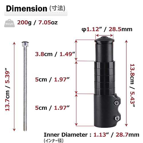 Bike Fork Stem Bicycle Extender Handlebar Riser Adaptor 123mm Black Silvery - Bild 28 von 43