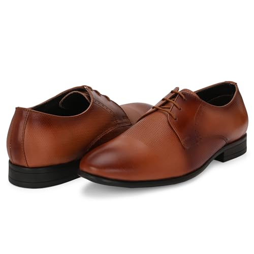 Image of Blue Leather by Centrino Lace-up Men's Formal Shoe | Stylish with Soft Cushioned Insole | Trendy Lace-Up Design | Durable Leather with Anti-Skid Sole | Perfect for Formal Wear (4039)