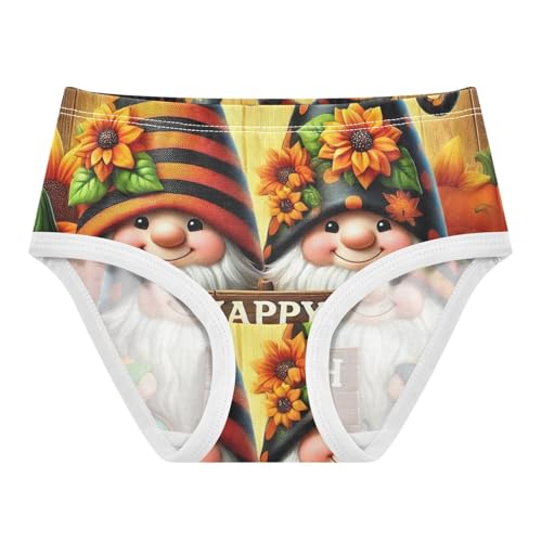 Happy Fall Cute Gnomes Autumn Girl Panties Cute Toddler Girls Underwear Cotton Animals Briefs Underpants 2t