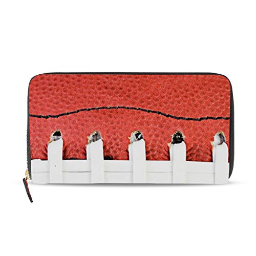 Portefeuille long cuir femme zippé résistant grand rangement football