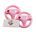 GH 2 Pack Wii Steering Wheel for Mario Kart 8 and Other Nintendo Remote Driving Games, Wii (U) Racing Wheel for Remote Plus Controller - Peach Pink (6 Colors Available)